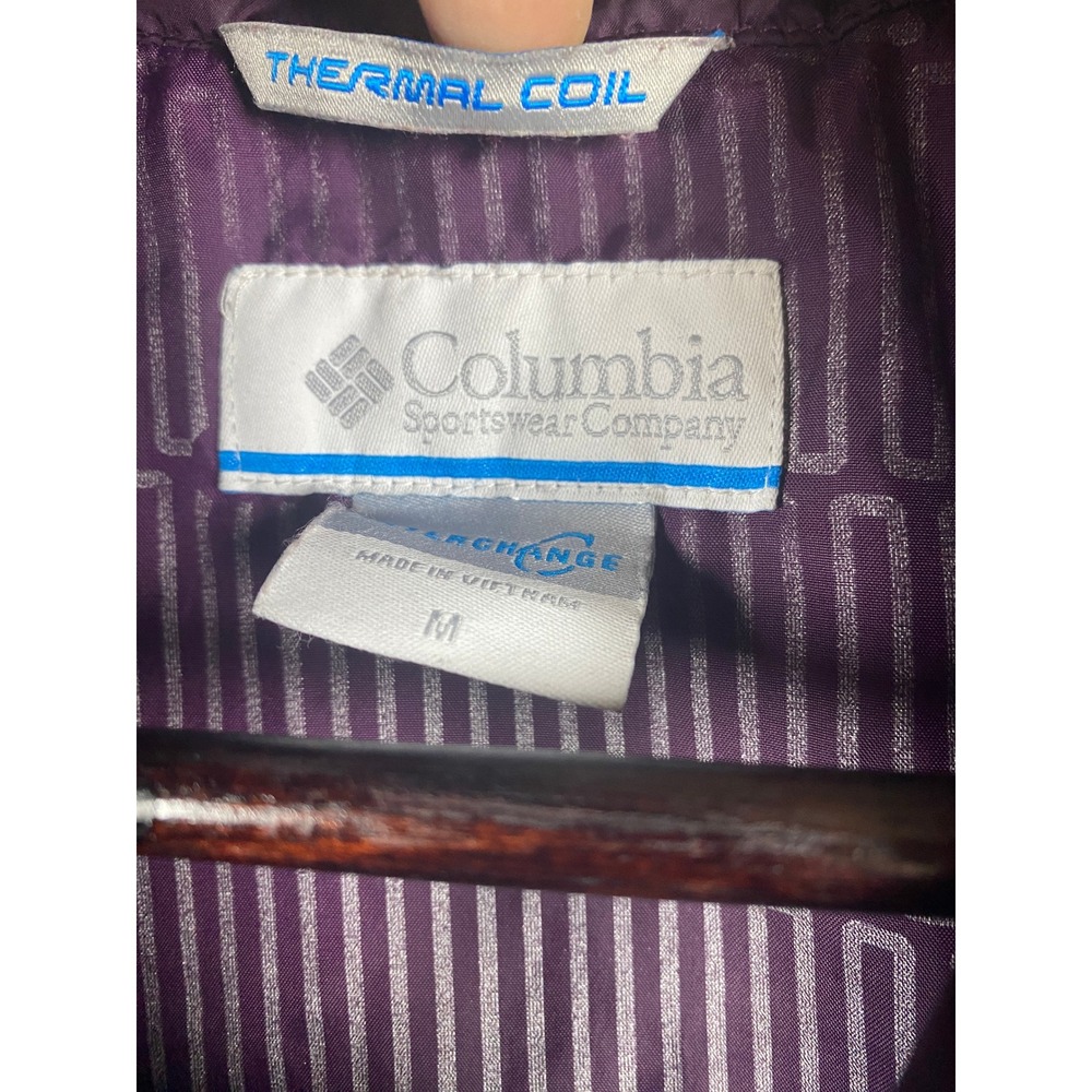 Columbia Womens Thermal Coil Insulated Puffer Jacket Purple Full Zip Medium - Picture 3 of 9